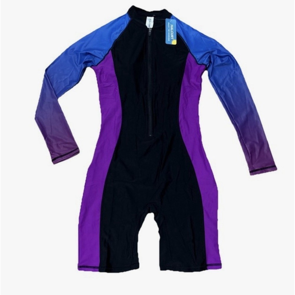 Halcurt Women's One Piece Swimsuit Rashguard, surf Long Sleeve, Size 2XL UPF50